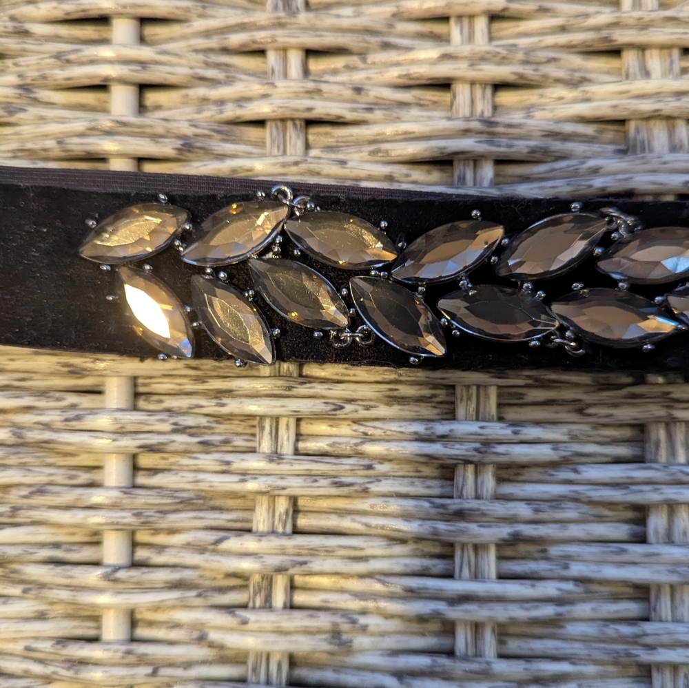 LOFT Velvet Rhinestone Belt